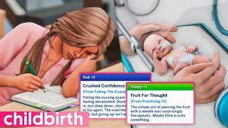 REALISTIC CHILDBIRTH NURSING UPDATE! Nursing Program, Perform Ultrasound, Urine Tests - The Sims 4