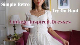 VINTAGE DRESS HAUL & TRY ON! Vintage Inspired Clothing Brand?! Simple Retro Review!!