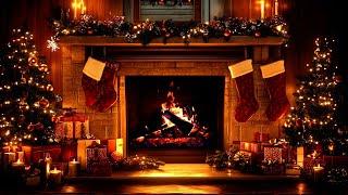 Christmas Fireplace 12 Hrs  Crackling Fire with Burning Logs [No Music]