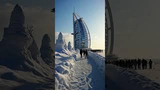 Dubai Covered in Snow: A Winter Wonderland in the Desert #arabiantravel #dubai #ai