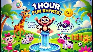  1 Hour of Fun Nursery Rhymes & Kids Songs | 5 Little Monkeys, Incy Wincy Spider & More! 