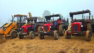 Eicher 480 Massey 1035 Mahindra 475 Di Tractor Fully Loaded Red Mud Overturned with JCB 3dx |Tractor