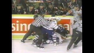 Kris King vs Bob Probert fight plus team brawl