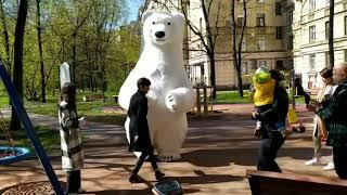 ЭКСПРЕСС-ПОЗДРАВЛЕНИЕ ОТ ТРЁХМЕТРОВОГО БЕЛОГО МЕДВЕДЯ