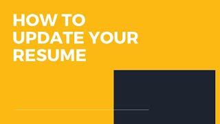 How To Update Your Resume Fast