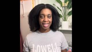 Part 1 blow dry before using the VIRAL Wavytalk round heated brush in 4c hair