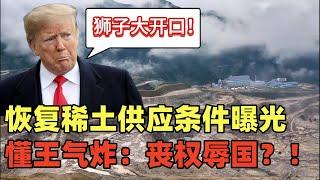 中国恢复对美稀土供应条件曝光，懂王气炸了！简直“丧权辱国”！重稀土生产为什么这么难？