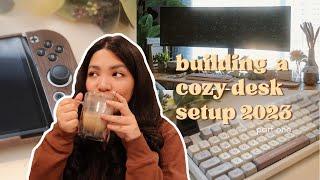 my new cozy gaming & office setup 2023 (part one) | comfy vlog | building a desk, keyboard unboxing