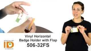 Vinyl Horizontal Badge Holder with Flap 506-32FS by Specialist ID