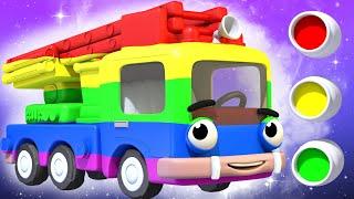 Learn Colors with Fire Truck Painting - Panda Bo Finger Family & Nursery Rhymes for Kids