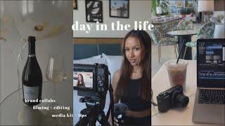 day in the life as a full-time content creator | hitting 100k, filming + editing, collabs, media kit