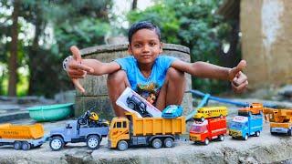 Mini Truck Loading New Diecast Car Unboxing | Jcb | Tractor | Dumper Truck | Suraj technical