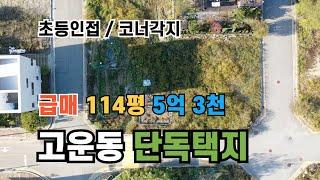 세종시 고운동  단독주택지 114평 초등인접 코너각지