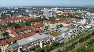 Flug über die Uniklinik Freiburg und den Campus Bad Krozingen