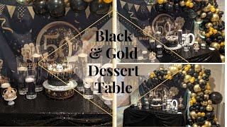 Black & Gold 50th Birthday Decor | Balloon Garland tutorial | DIY balloon arch  Yvonne Moore Events