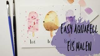 Simples Eis mit Aquarell malen - für Einsteiger