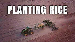 Arkansas Rice Planting 2017 With John Deere Air Drill - Drone Footage