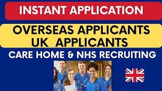 CARE HOME AND NHS RECRUITING OVERSEAS APPLICANTS WITH VISA SPONSORSHIP//UK APPLICANTS 