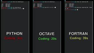 Python vs Fortran vs Octave (Matlab) side-by-side performance comparison