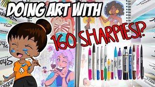 160 SHARPIES!? Drawing Cute Bathing Suits with ONLY SHARPIE MARKERS (Sharpie Art Challenge)