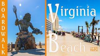 Virginia Beach Boardwalk [4K] Walking Tour (2021)