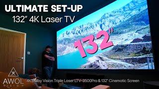 Latest Ultimate Set Up 132 Inch Laser TV Unboxing & Set-up | AWOL Vision LTV-3500 Pro 132" Screen