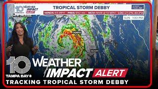 Tropical Storm Debby intensifies over the Gulf of Mexico | 1 p.m. Sunday