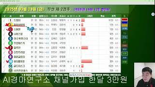 25년 3월28일 금요일 AI경마연구소 우승예상마
