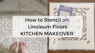 DIY Stenciling Linoleum Floor l Floor Painting Ideas