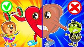 Warms A Cold Heart! Learn Healthy Habits with Hot vs Cold Heart  Lion Family | Cartoon for Kids