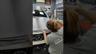 汽車包膜 BENZ AMG C43 單人施工引擎蓋