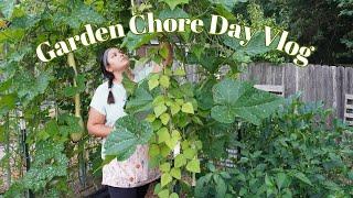 Garden Chore Day Vlog | pruning, fertilizing, and maintaining the garden