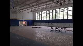 "Take On Me" but it's playing in an abandoned high school gym at 7:41 am