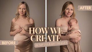 How We Capture Bump to Baby Images In Our Maternity and Newborn Photography Studio, Before and After