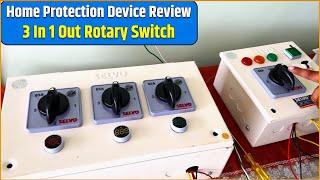 Home Protection Device Review | घर के लिए 3 in 1 out Rotary Switch और High Low Voltage Protection