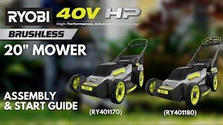 How to Assemble & Start the RYOBI 40V 20" Mower