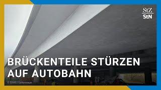 Brückenteile stürzen auf A81 – stundenlanges Stauchaos