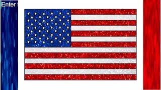 Draw USA Flag Glitter Colors | United States of America flag | American flag Glitter Color for Kids