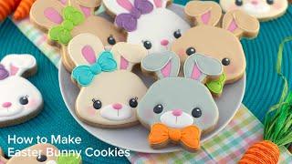 Decorate Cute Easter Bunny Cookies | Cookie Decorating with Royal Icing