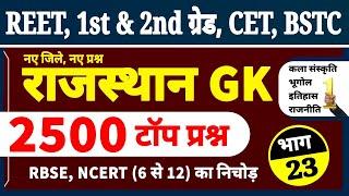 राजस्थान जीके के 2500 महत्वपूर्ण प्रश्न (23) । Rajasthan GK Important Questions । RBSE, NCERT