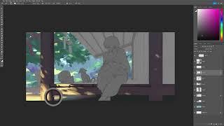 Mineko chill with CAT - LOFI - Painting part 1