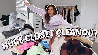 EXTREME CLOSET CLEANOUT 2021 | decluttering + organizing my closet!