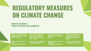 Regulatory measures on Climate change