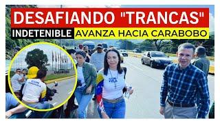 María Corina Machado desafía bloqueo policial en la Autopista Regional en Las Tejerías #13Jul