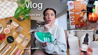 mixing perfumes, pumpkin boba, amazon couch update, organizing  / VLOG