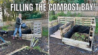 FILLING THE NEW COMPOST BAY! / ALLOTMENT GARDENING UK