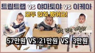 [아기 하이체어] 스토케 트립트랩 vs 야마토야 뉴스쿠스쿠, 아펠 vs 이케아 안틸로프 다 앉혀본 후기! 생강픽 이유식 의자는?