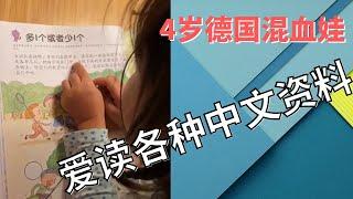 【海外孩子轻松学中文】混血儿学中文｜德国出生长大的四岁半混血儿喜欢自己阅读各种中文资料