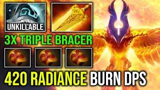 WTF 3x Triple Bracer First Item 420 Radiance Sun Ray Unlimited Burn 100% Unkillable Phoenix Dota 2