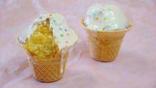 Melting Ice Cream Cupcakes  なんちゃって 溶けてる アイスクリーム カップケーキ